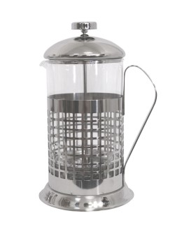 MALLONY Чайник/кофейник (кофе-пресс) CELLULA,1000 мл, из жаропр стекла, в корпусе из нерж стали, B511-1000ML, 950064-SK