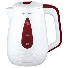 ENERGY Чайник E-214 (1,7 л, диск) бело-бордовый, 164092-SK