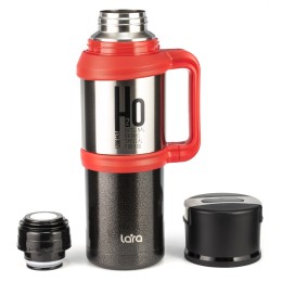 LARA Термос LR04-17 (черный/сталь)