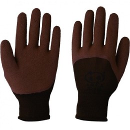 Перчатки нейлоновые с вспененным латексным покрытием, коричневые (глубокий  облив) №84 72526
