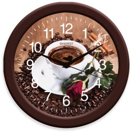 ENERGY Часы настенные кварцевые модель ЕС-101 кофе. 009474-SK