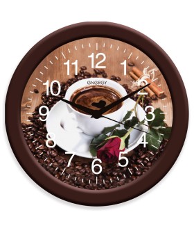 ENERGY Часы настенные кварцевые модель ЕС-101 кофе. 009474-SK