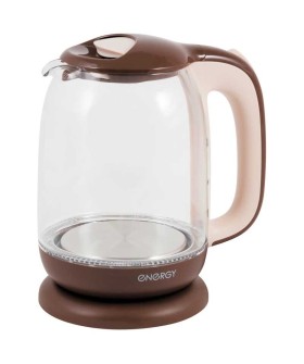 ENERGY Чайник E-281 (1.7л) стекло, пластик, цвет коричневый. 164116-SK