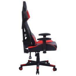 Cactus Кресло игровое CS-CHR-090BLR черный/красный эко.кожа/сетка крестов. нейлон