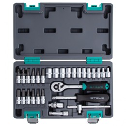 Stels Набор инструментов, 1/4, CrV, пластиковый кейс 29 предм. 14100