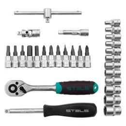 Stels Набор инструментов, 1/4, CrV, пластиковый кейс 29 предм. 14100