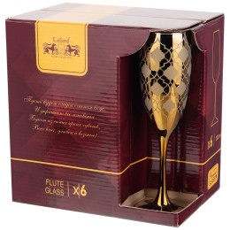 Lefard Набор Бокалов Из 6 Шт бакарра Ромб Черное Золото 170 Мл. 194-627