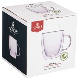 Lefard Кружка с двойными стенками double-wall 350 мл. Диаметр=9 см. ВЫСОТА=11 СМ 249-205