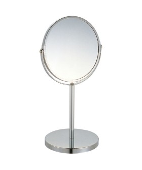 Mallony Зеркало косметическое M-1605 двустороннее на ножке (1/Х5, размер:17*17*35см, хром.металл, стекло). 310451-SK