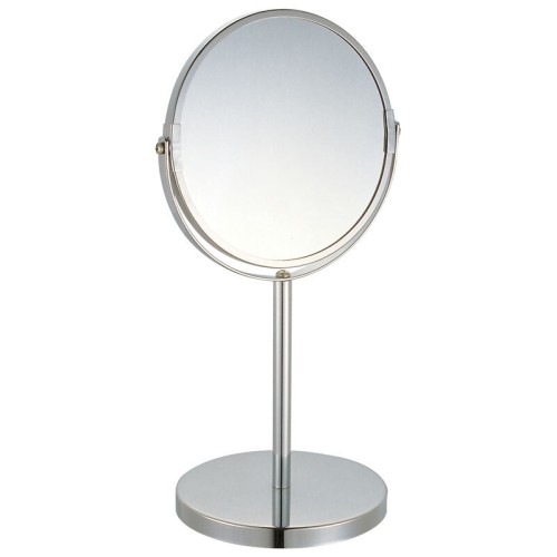 Зеркало косметическое M-1605 двустороннее на ножке (1/Х5, размер:17*17*35см, хром.металл, стекло). 310451-SK