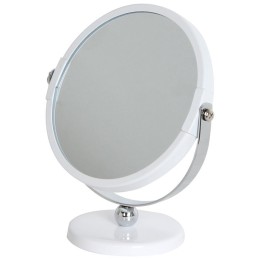 Mallony Зеркало косметическое M-3135 двустороннее (Х5) на ножке (диаметр:12,5см, хром.металл,стекло). 310453-SK
