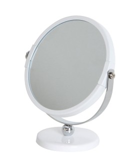 Mallony Зеркало косметическое M-3135 двустороннее (Х5) на ножке (диаметр:12,5см, хром.металл,стекло). 310453-SK
