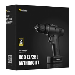 KOLNER Аккумуляторная дрель-шуруповерт KCD 12/2BL (ANTHRACITE) черная