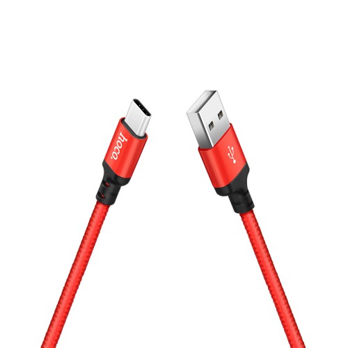 Кабель HOCO (6957531062875) X14 USB (m)-Type-C (m) 1.0м - красный/черный