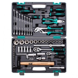 Stels Набор инструментов, 1/2, 1/4, CrV, пластиковый кейс 76 предм. 14104