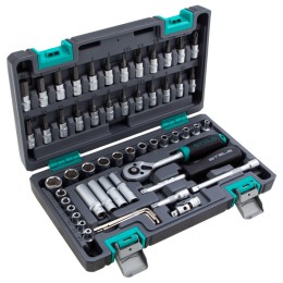 Stels Набор инструментов, 1/4, CrV, пластиковый кейс 57 предм 14101