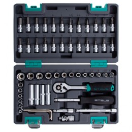 Stels Набор инструментов, 1/4, CrV, пластиковый кейс 57 предм 14101