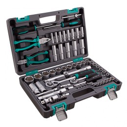 Stels Набор инструментов, 1/2, 1/4, CrV, пластиковый кейс 69 предм 14108