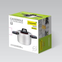 MAESTRO Кастрюля с крышкой 16см 1,6л склад. ручк. MR-3530-16