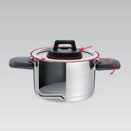 MAESTRO Кастрюля с крышкой 16см 1,6л склад. ручк. MR-3530-16