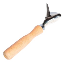 MALLONY Рыбочистка с деревянной ручкой, с ножом,155 мм, бук 003869-SK