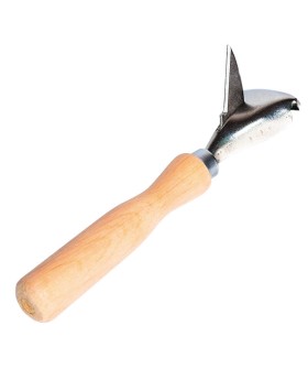 MALLONY Рыбочистка с деревянной ручкой, с ножом,155 мм, бук 003869-SK