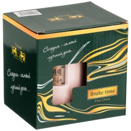 Lefard Кружка break Time С Ложкой И Деревянной Крышкой 380мл, Розовая 90-1018