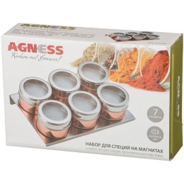 Lefard Набор Для Специй Agness rosso 7 Пр. На Магнитах, В Т.ч. Метал.подставка 20*13*5 См 912-025