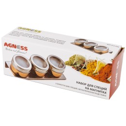 Lefard Набор Для Специй Agness rosso 4 Пр.на Магнитах, В Т.ч. Метал.подставка 20*6*5 См 912-026