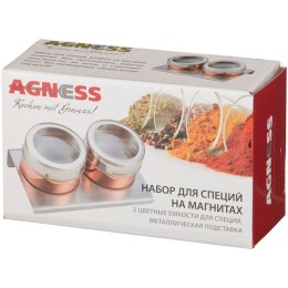 Lefard Набор Для Специй Agness rosso 3 Пр.на Магнитах, В Т.ч. Метал.подставка 14*9*5 См 912-027