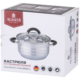 Lefard Кастрюля Agness Со Стекл. Крышкой Серия Classic 3,5 Л. 20*12,5 См 937-422