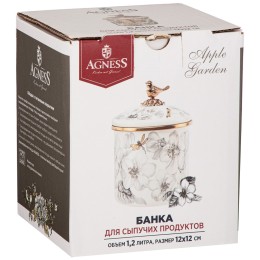 Lefard Банка Для Сыпучих Продуктов Agness, Серия Яблоневый Сад, 12 Х 12см/ 1,2л 950-540