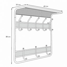 DELTA Вешалка с полкой Гранада 22 (GRANADA 22 hanger with shelf) ВСПГ22 Ч (Черный)