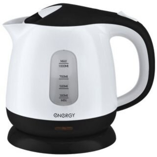 Чайник ENERGY E-275 (1 л, диск) пластик бело-черный. 164094-SK