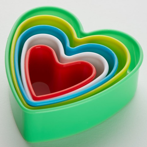 Набор пластиковых форм для печенья Сердечки 5 размеров BE-4302P/5