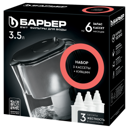 БАРЬЕР Фильтр-кувшин для очистки воды Стайл XL (Эверест) черный