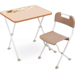 НИКА Комплект детской складной мебели БЕЖЕВЫЙ АЛИНА 2 стол+стул ЛДСП КА2/Б