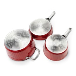 GALAXY Набор посуды 5 предметов LINE GL9515/красный