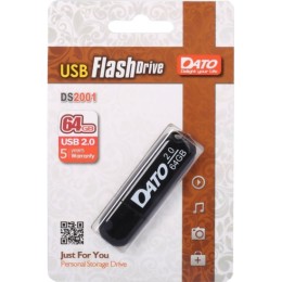 Dato Флеш Диск 64Gb DS2001 DS2001-64G USB2.0 черный