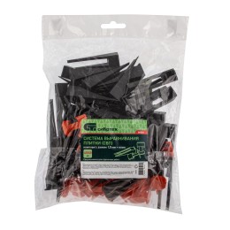 Сибртех Система выравнивания плитки (СВП), комплект: зажимы, клинья (40/40 шт) в пакете 88060