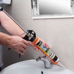 SPARTA Пистолет для герметика, 310 мл, полуоткрытый, круглый шток 8 мм, Heavy Duty 886325