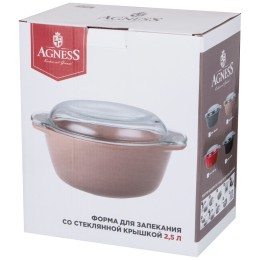 Lefard Форма Для Запекания Со Стеклянной Жаропрочной Крышкой Agness 28*23*13,4см 2,5л Красная 189-312