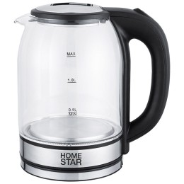 Homestar Чайник HS-1042 (1,8 л) стекло, пластик черный. 105222-SK