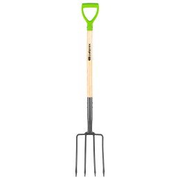 Сибртех Вилы 4-рогие, огородные, кованые, 195х295х1165 мм, деревянный лакированный черенок 61380