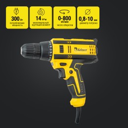 KOLNER Сетевая дрель-шуруповерт KED 300V