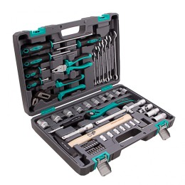 Stels Набор инструментов, 1/2, Cr-V, S2, усиленный кейс, 58 предметов 14113