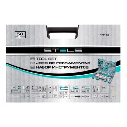 Stels Набор инструментов, 1/2, Cr-V, S2, усиленный кейс, 58 предметов 14113