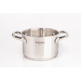 Кукмара Кастрюля из нержавеющей стали 1,8л со стеклянной крышкой, линия Leon LN-CA1816G