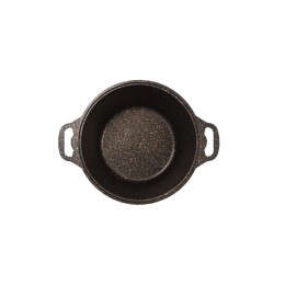 KUKMARA Кастрюля 8л со стекл. крышкой, АП линия Granit ultra (black-gold) кгбг82а