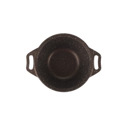 KUKMARA Кастрюля 1л с антипригарным покрытием (кофейный мрамор) со стеклянной крышкой кмк12а